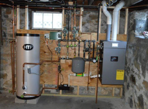 Burnham Alpine high efficiency gas heat installation in Stoneham, MA