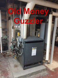 old money guzzling oil fired steam boiler