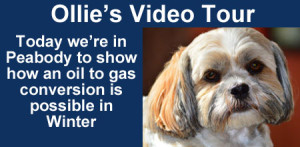 Ollie video tour. How an oil to gas conversion is possible in winter.
