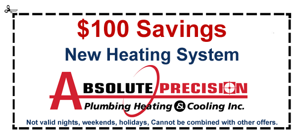 coupon: $100 savings on new heating system