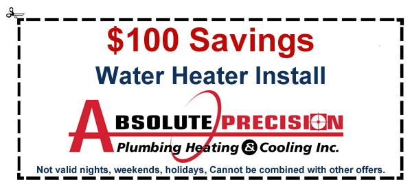 coupon: $100 savings on water heater install