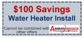 $100 savings water heater install